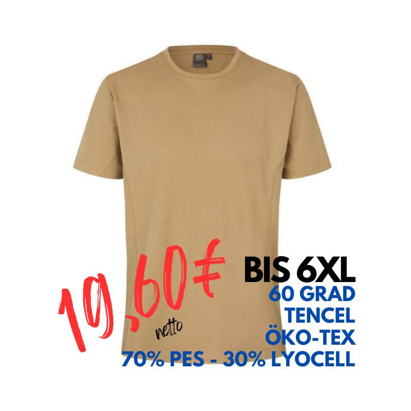 ARBEITS-T-SHIRT HERREN | TENCEL 528 von ID / Farbe: sand / 70% Polyester (recycled) 30% Lyocell | MEIN-KASACK.de - KASACK - KASACKS