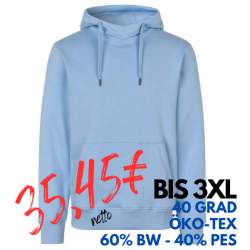 ARBEITS-HOODIE / ARBEITSPULLOVER HERREN | CORE 636 von ID / Farbe: hellblau / 60% BAUMWOLLE 40% POLYESTER