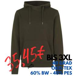 ARBEITS-HOODIE / ARBEITSPULLOVER HERREN | CORE 636 von ID / Farbe: oliv / 60% BAUMWOLLE 40% POLYESTER