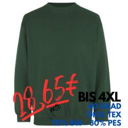 ARBEITS-SWEATSHIRT / ARBEITSPULLOVER HERREN | Classic 600 von ID / Farbe: flaschengrün / 70% BAUMWOLLE 30% POLYESTER