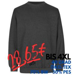 ARBEITS-SWEATSHIRT / ARBEITSPULLOVER HERREN | Classic 600 von ID / Farbe: graphit meliert / 70% BAUMWOLLE 30% POLYESTER