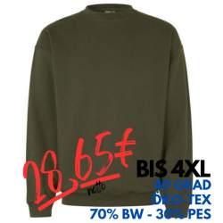 ARBEITS-SWEATSHIRT / ARBEITSPULLOVER HERREN | Classic 600 von ID / Farbe: oliv / 70% BAUMWOLLE 30% POLYESTER