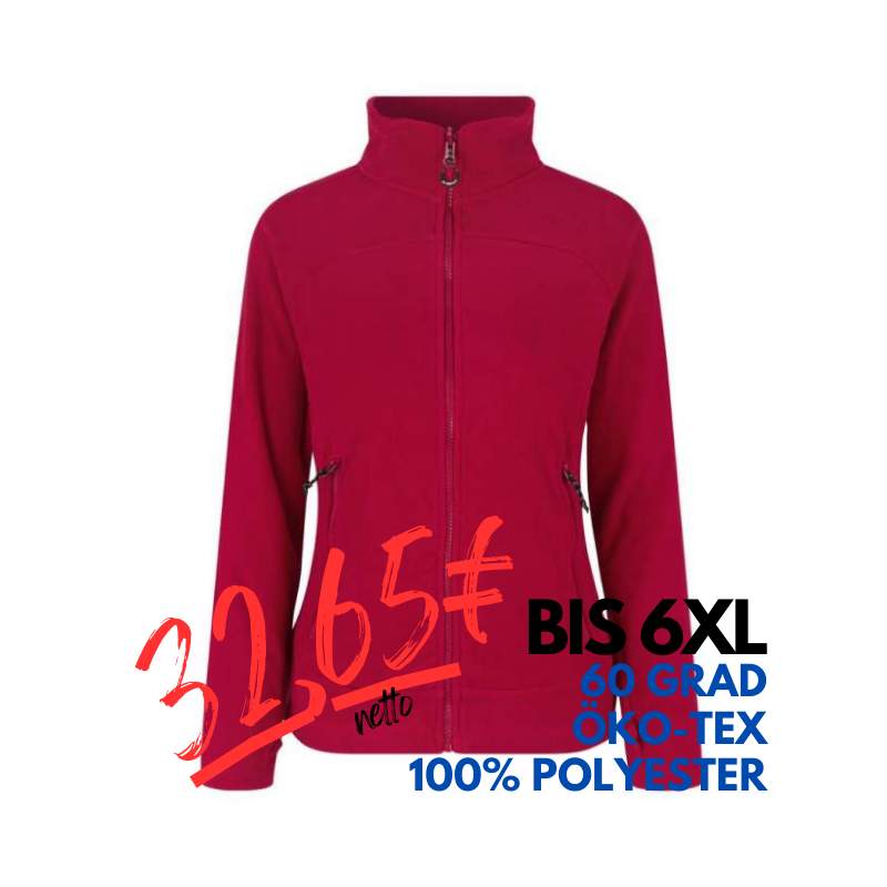 ARBEITSJACKE / FLEECEJACKE DAMEN | Zip'n'Mix 807 von ID / Farbe: rot / 100% POLYESTER | MEIN-KASACK.de - KASACK - KASACKS