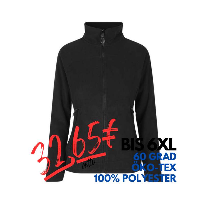 ARBEITSJACKE / FLEECEJACKE DAMEN | Zip'n'Mix 807 von ID / Farbe: schwarz / 100% POLYESTER | MEIN-KASACK.de - KASACK - KASACKS