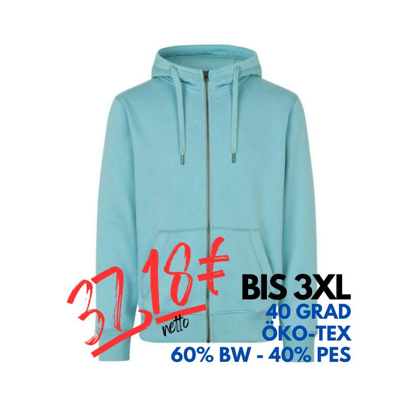 ARBEITS-HOODIE / ARBEITSPULLOVER HERREN | CORE 638 von ID / Farbe: altaqua / 60% BAUMWOLLE 40% POLYESTER | MEIN-KASACK.de - KASACK - KASACKS