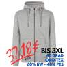 ARBEITS-HOODIE / ARBEITSPULLOVER HERREN | CORE 638 von ID / Farbe: grau meliert / 60% BAUMWOLLE 40% POLYESTER