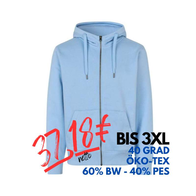 ARBEITS-HOODIE / ARBEITSPULLOVER HERREN | CORE 638 von ID / Farbe: hellblau / 60% BAUMWOLLE 40% POLYESTER | MEIN-KASACK.de - KASACK - KASACKS