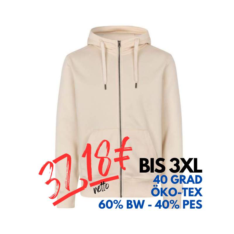 ARBEITS-HOODIE / ARBEITSPULLOVER HERREN | CORE 638 von ID / Farbe: off-white / 60% BAUMWOLLE 40% POLYESTER | MEIN-KASACK.de - KASACK - KASACKS