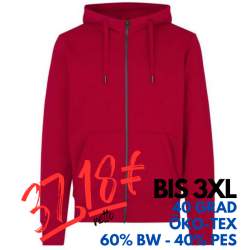 ARBEITS-HOODIE / ARBEITSPULLOVER HERREN | CORE 638 von ID / Farbe: rot / 60% BAUMWOLLE 40% POLYESTER