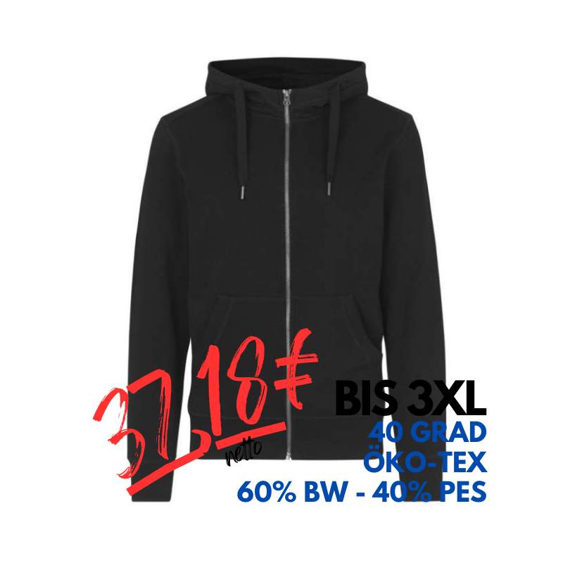 ARBEITS-HOODIE / ARBEITSPULLOVER HERREN | CORE 638 von ID / Farbe: schwarz / 60% BAUMWOLLE 40% POLYESTER | MEIN-KASACK.de - KASACK - KASACKS