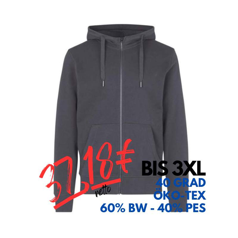 ARBEITS-HOODIE / ARBEITSPULLOVER HERREN | CORE 638 von ID / Farbe: silver grey / 60% BAUMWOLLE 40% POLYESTER | MEIN-KASACK.de - KASACK - KASACKS