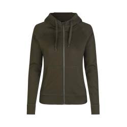 ARBEITS-HOODIE / ARBEITSPULLOVER DAMEN | CORE 639 von ID / Farbe: oliv / 60% BAUMWOLLE 40% POLYESTER