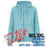 ARBEITS-HOODIE / ARBEITSPULLOVER DAMEN | CORE 639 von ID / Farbe: altaqua / 60% BAUMWOLLE 40% POLYESTER