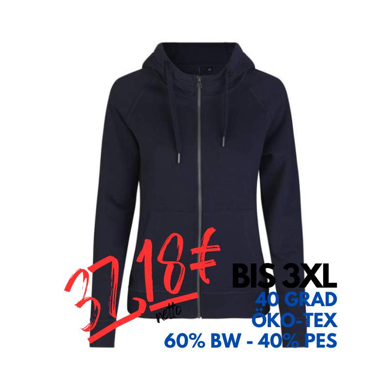 ARBEITS-HOODIE / ARBEITSPULLOVER DAMEN | CORE 639 von ID / Farbe: navy / 60% BAUMWOLLE 40% POLYESTER | MEIN-KASACK.de - KASACK - KASACKS