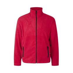 ARBEITSJACKE / FLEECEJACKE HERREN | Cardigan 803 von ID / Farbe: rot / 100% POLYESTER