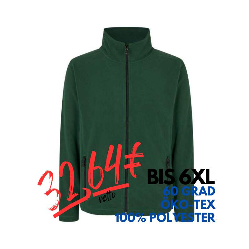 ARBEITSJACKE / FLEECEJACKE HERREN | Cardigan 803 von ID / Farbe: flaschengrün / 100% POLYESTER | MEIN-KASACK.de - KASACK - KASACKS