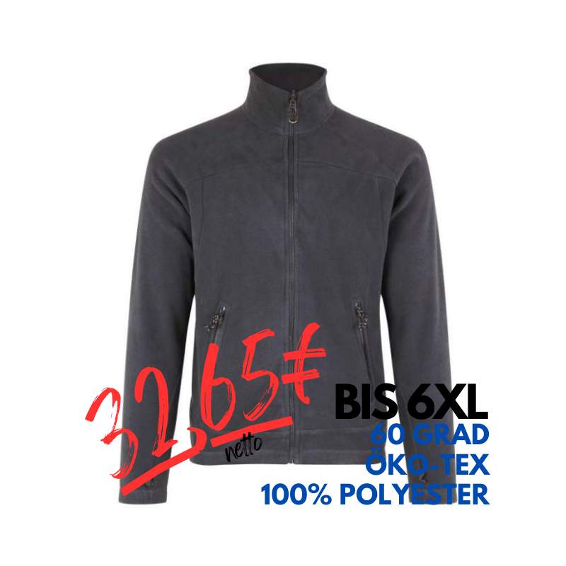 ARBEITSJACKE / FLEECEJACKE HERREN | Zip'n'Mix 806 von ID / Farbe: grau / 100% POLYESTER | MEIN-KASACK.de - KASACK - KASACKS