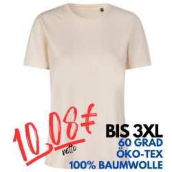 ARBEITS-T-SHIRT DAMEN | 553 von ID / Farbe: off-white / 100% BAUMWOLLE