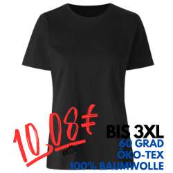 ARBEITS-T-SHIRT DAMEN | 553 von ID / Farbe: schwarz / 100% BAUMWOLLE