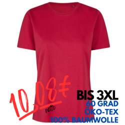 ARBEITS-T-SHIRT DAMEN | 553 von ID / Farbe: rot / 100% BAUMWOLLE