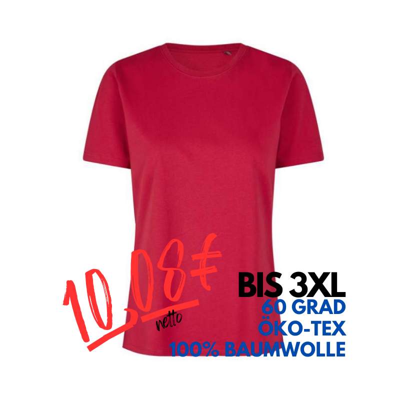 ARBEITS-T-SHIRT DAMEN | 553 von ID / Farbe: rot / 100% BAUMWOLLE | MEIN-KASACK.de - KASACK - KASACKS