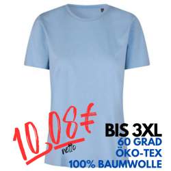 ARBEITS-T-SHIRT DAMEN | 553 von ID / Farbe: hellblau / 100% BAUMWOLLE