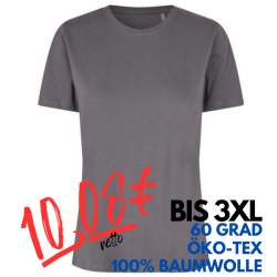 ARBEITS-T-SHIRT DAMEN | 553 von ID / Farbe: silver grey / 100% BAUMWOLLE