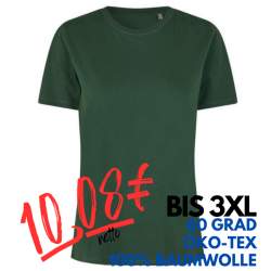 ARBEITS-T-SHIRT DAMEN | 553 von ID / Farbe: flaschengrün / 100% BAUMWOLLE