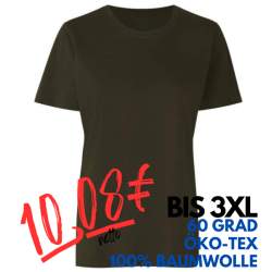 ARBEITS-T-SHIRT DAMEN | 553 von ID / Farbe: oliv / 100% BAUMWOLLE