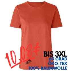 ARBEITS-T-SHIRT DAMEN | 553 von ID / Farbe: coral / 100% BAUMWOLLE