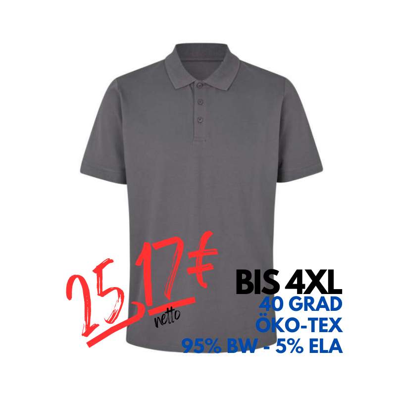 ARBEITS-POLO-SHIRT HERREN | 586 von ID / Farbe: silver grey / 95% BW - 5% ELA | MEIN-KASACK.de - KASACK - KASACKS