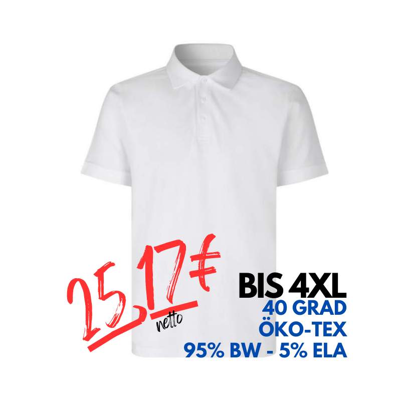 ARBEITS-POLO-SHIRT HERREN | 586 von ID / Farbe: weiß / 95% BW - 5% ELA | MEIN-KASACK.de - KASACK - KASACKS