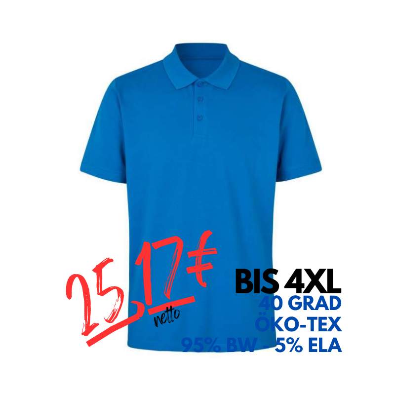 ARBEITS-POLO-SHIRT HERREN | 586 von ID / Farbe: azur / 95% BW - 5% ELA | MEIN-KASACK.de - KASACK - KASACKS