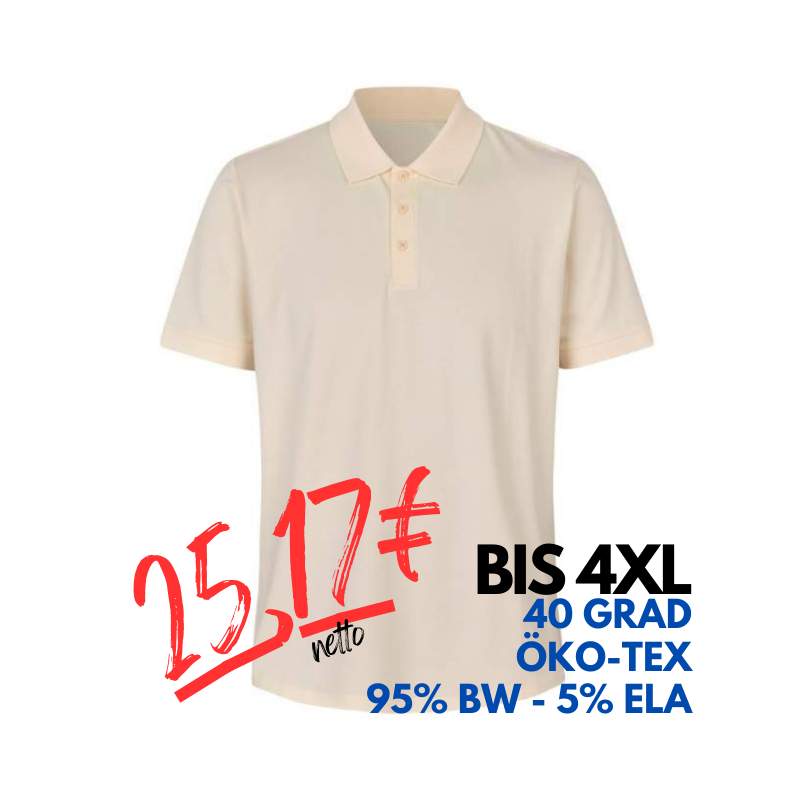 ARBEITS-POLO-SHIRT HERREN | 586 von ID / Farbe: off-white / 95% BW - 5% ELA | MEIN-KASACK.de - KASACK - KASACKS