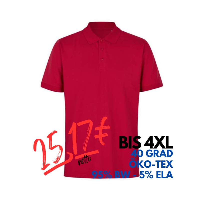 ARBEITS-POLO-SHIRT HERREN | 586 von ID / Farbe: rot / 95% BW - 5% ELA | MEIN-KASACK.de - KASACK - KASACKS