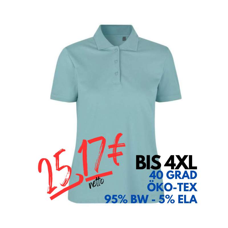 ARBEITS-POLO-SHIRT DAMEN| 587 von ID / Farbe: altaqua / 95% BAUMWOLLE 5% ELASTHAN | MEIN-KASACK.de - KASACK - KASACKS