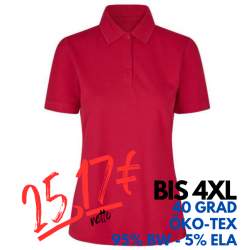 ARBEITS-POLO-SHIRT DAMEN| 587 von ID / Farbe: rot / 95% BAUMWOLLE 5% ELASTHAN