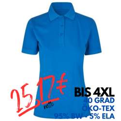 ARBEITS-POLO-SHIRT DAMEN| 587 von ID / Farbe: azur / 95% BAUMWOLLE 5% ELASTHAN