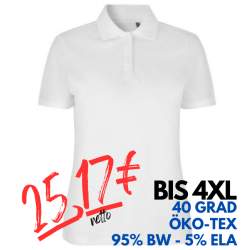 ARBEITS-POLO-SHIRT DAMEN| 587 von ID / Farbe: weiß / 95% BAUMWOLLE 5% ELASTHAN