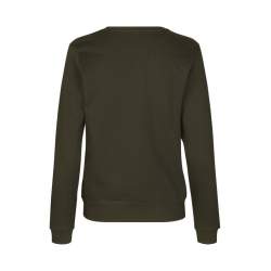 ARBEITS-SWEATSHIRT / ARBEITSPULLOVER DAMEN | 683 von ID / Farbe: oliv / 60% BAUMWOLLE 40% POLYESTER