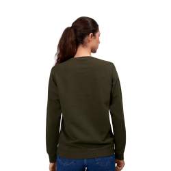 ARBEITS-SWEATSHIRT / ARBEITSPULLOVER DAMEN | 683 von ID / Farbe: oliv / 60% BAUMWOLLE 40% POLYESTER