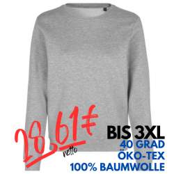 ARBEITS-SWEATSHIRT / ARBEITSPULLOVER DAMEN | 683 von ID / Farbe: altgrau meliert / 60% BAUMWOLLE 40% POLYESTER