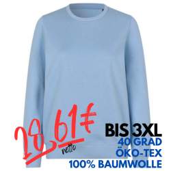 ARBEITS-SWEATSHIRT / ARBEITSPULLOVER DAMEN | 683 von ID / Farbe: hellblau / 60% BAUMWOLLE 40% POLYESTER