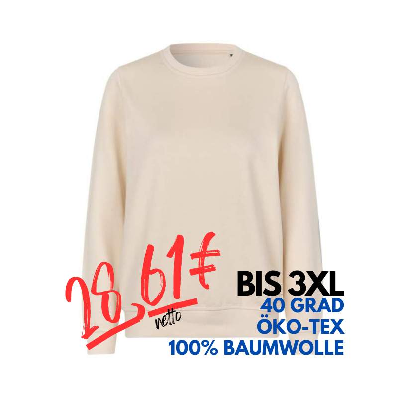 ARBEITS-SWEATSHIRT / ARBEITSPULLOVER DAMEN | 683 von ID / Farbe: off-white / 100% BAUMWOLLE | MEIN-KASACK.de - KASACK - KASACKS