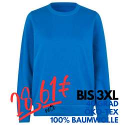 ARBEITS-SWEATSHIRT / ARBEITSPULLOVER DAMEN | 683 von ID / Farbe: azur / 60% BAUMWOLLE 40% POLYESTER