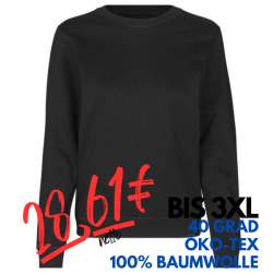 ARBEITS-SWEATSHIRT / ARBEITSPULLOVER DAMEN | 683 von ID / Farbe: schwarz / 60% BAUMWOLLE 40% POLYESTER