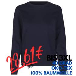 ARBEITS-SWEATSHIRT / ARBEITSPULLOVER DAMEN | 683 von ID / Farbe: navy / 60% BAUMWOLLE 40% POLYESTER