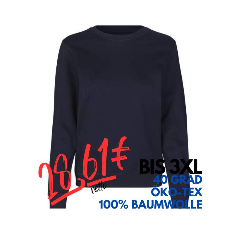 ARBEITS-SWEATSHIRT / ARBEITSPULLOVER DAMEN | 683 von ID / Farbe: navy / 100% BAUMWOLLE | MEIN-KASACK.de - KASACK - KASACKS