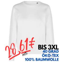 ARBEITS-SWEATSHIRT / ARBEITSPULLOVER DAMEN | 683 von ID / Farbe: weiß / 60% BAUMWOLLE 40% POLYESTER