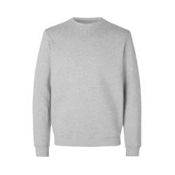 ARBEITS-SWEATSHIRT / ARBEITSPULLOVER HERREN | 682 von ID / Farbe: altgrau meliert / 100% BAUMWOLLE